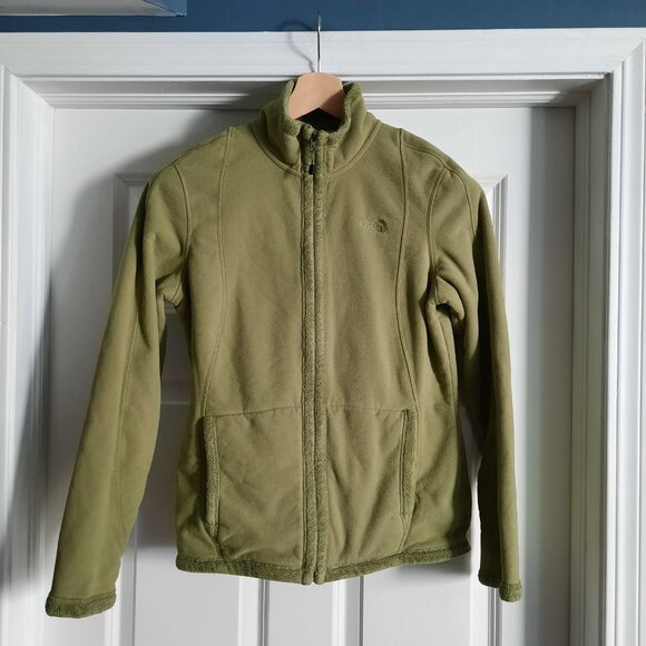 The North Face Jacket Womens Medium Green Full Zip‎ Fleece Hiking Spring Outdoor - Picture 1 of 11